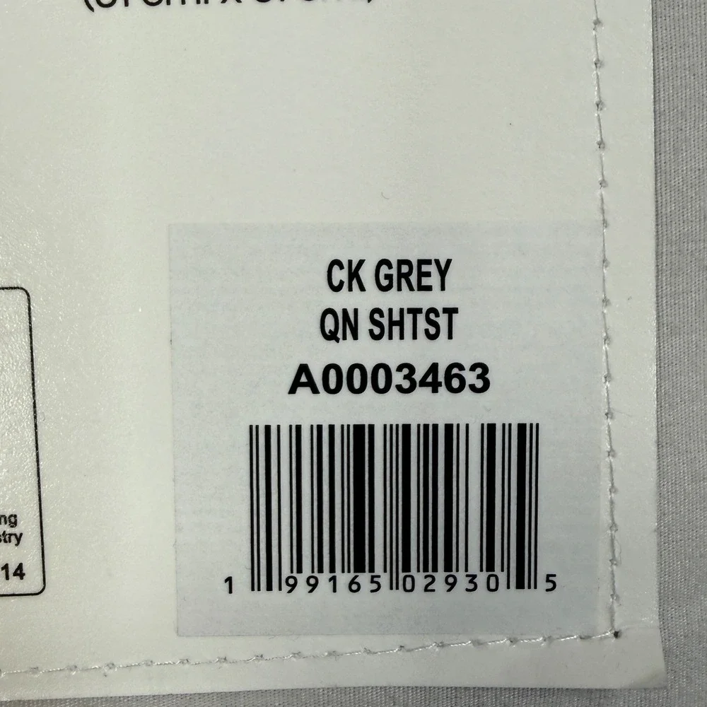 Calvin Klein Washed Cotton Queen Sheet‎ Set 4pc 300TC Grey NEW